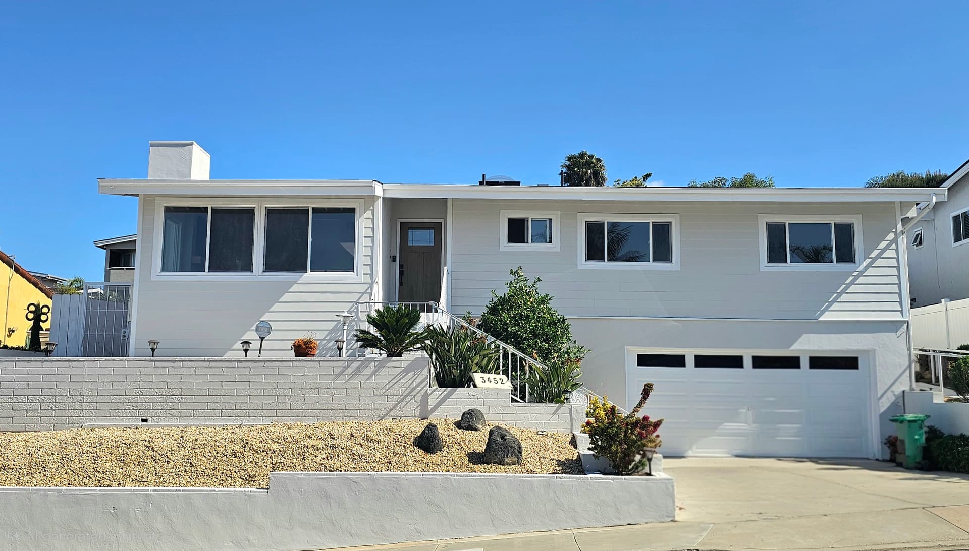 San Diego Hillside Home Gets a Clean Modern Exterior Repaint image